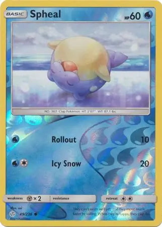 Cosmic Eclipse Spheal #49/236 reverse holo